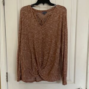 Democracy dusty pink  Long Sleeve Twist Top size XL in EUC